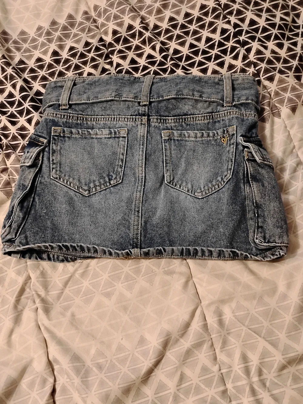 Justice Girls Denim Cargo Skort with Belt Blue Wash Utility Skirt Size 10